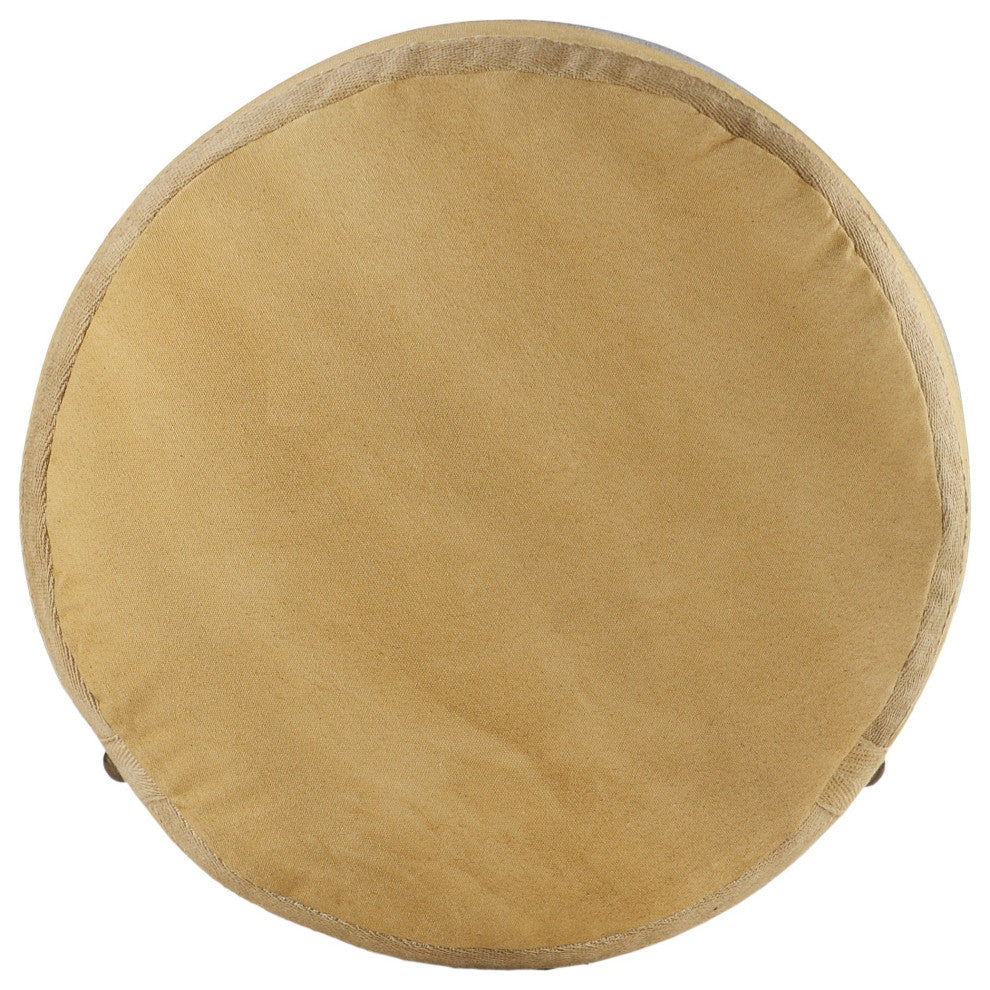 Rustic Farmhouse Striped Pouf