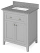 Chatham Traditional 30" Grey Single Sink Vanity, Steel Grey Cultured Marble Vani