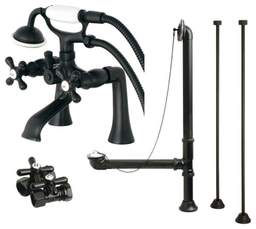CCK268MB Deck Mount Clawfoot Tub Faucet Package, Matte Black