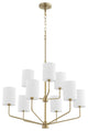 Quorum Harmony 9-Light Chandelier 657-9-80, Aged Brass