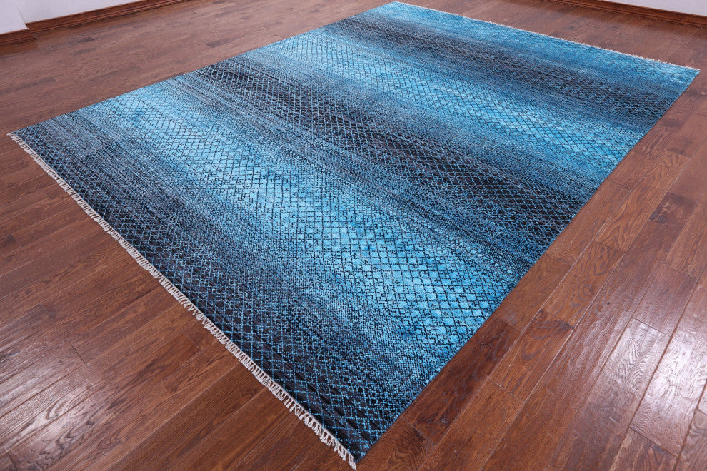 Wool & Silk Savannah Grass Hand Knotted Rug 9' 0" X 11' 10" - Q15440