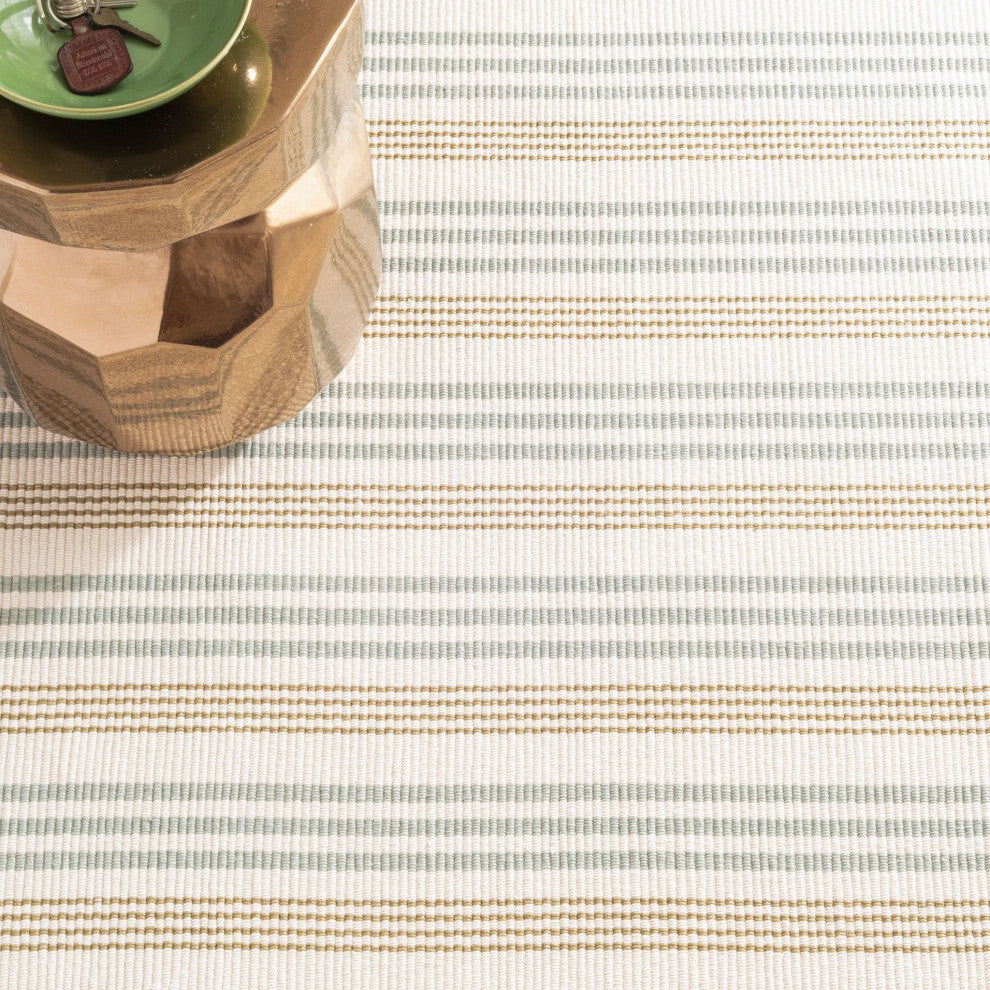 Dash & Albert Olive Branch Handwoven Cotton Rug, Natural, Runner-2'6" x 8'