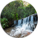 Beautiful Waterfall In New Australia, Landscape Disc Metal Artwork, 23"