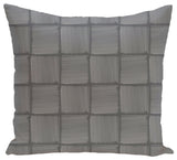 Basketweave Geometric Print Pillow, Gray, 18"x18"