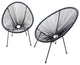 Set of Two Black Mod Indoor Outdoor String Chairs