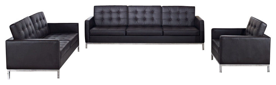 Modern Contemporary Living Room 3-Piece SetSofa Set Brown