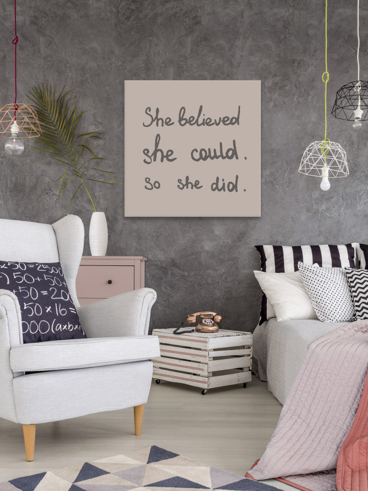 "She Did It" Painting Print on Wrapped Canvas, 32x32