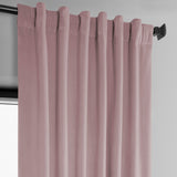 Heritage Plush Velvet Curtain Single Panel, Ballet Pink, 50"x84"