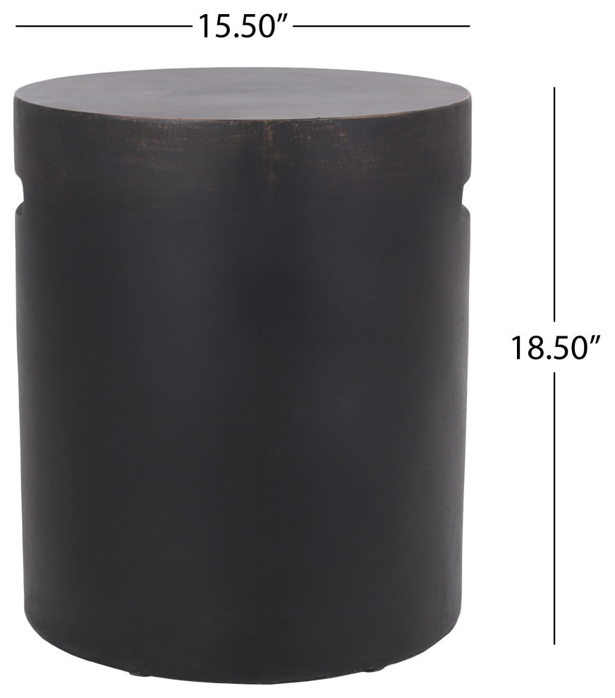 Woodrise Outdoor Lightweight Concrete Side Table, Antique Copper