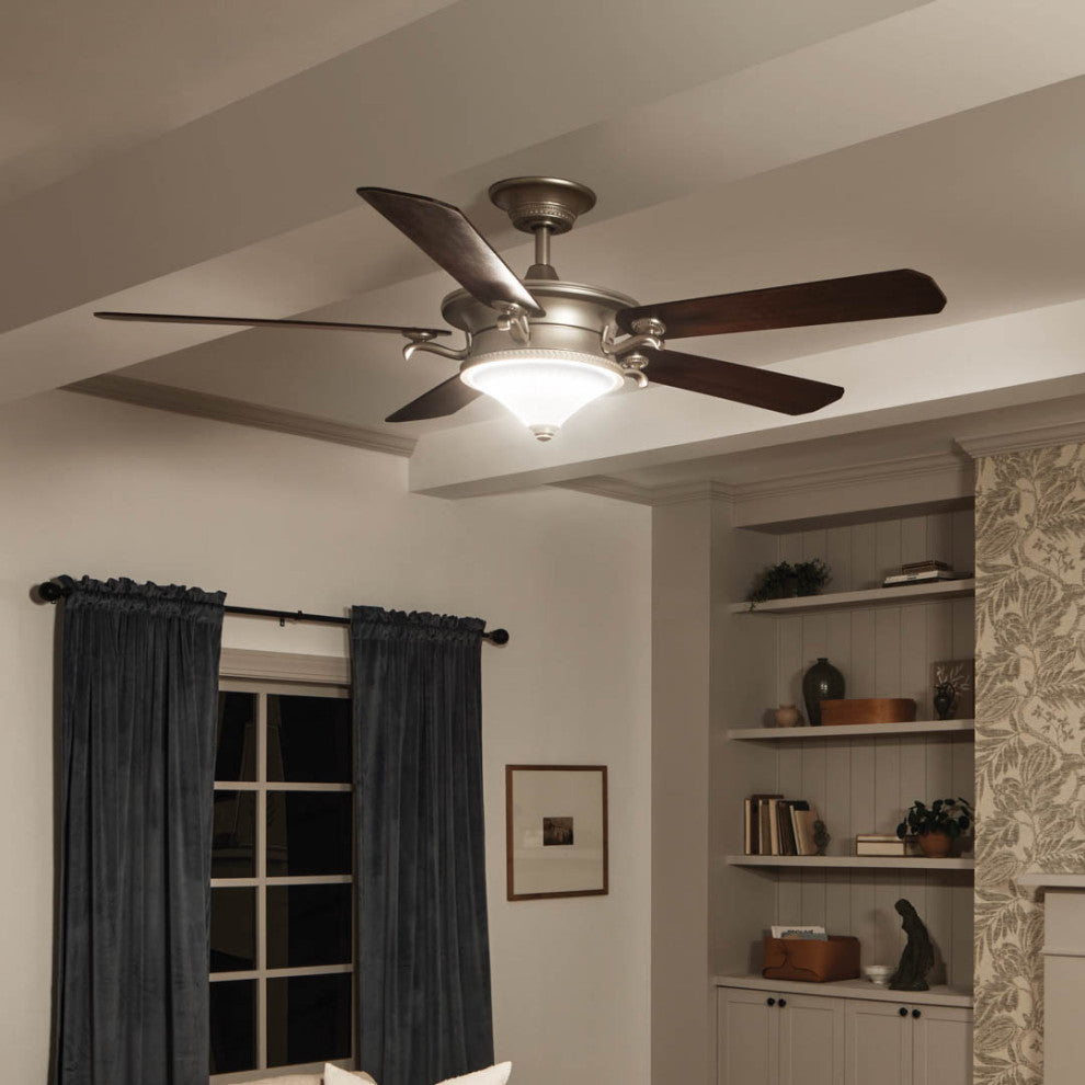 60" Rise Ceiling Fan, Brushed Nickel