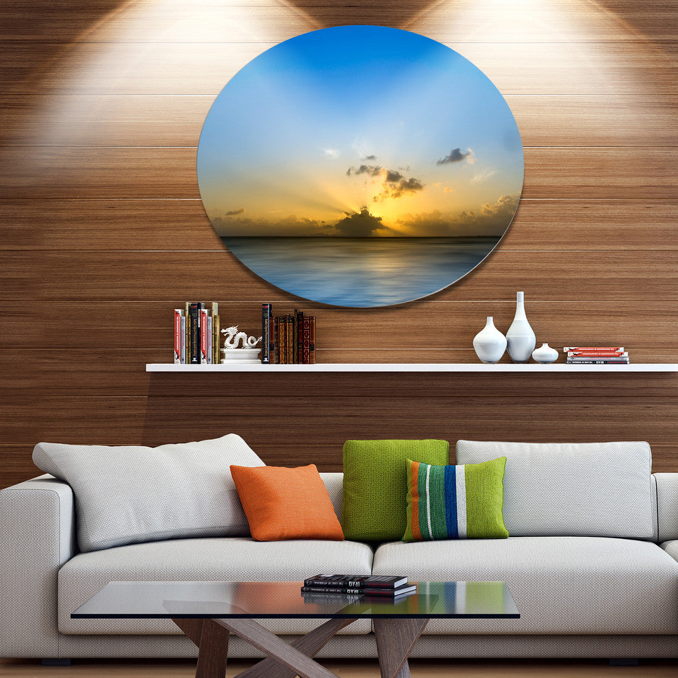 Sunset Lake In South Thailand, Seashore Round Wall Art, 38"