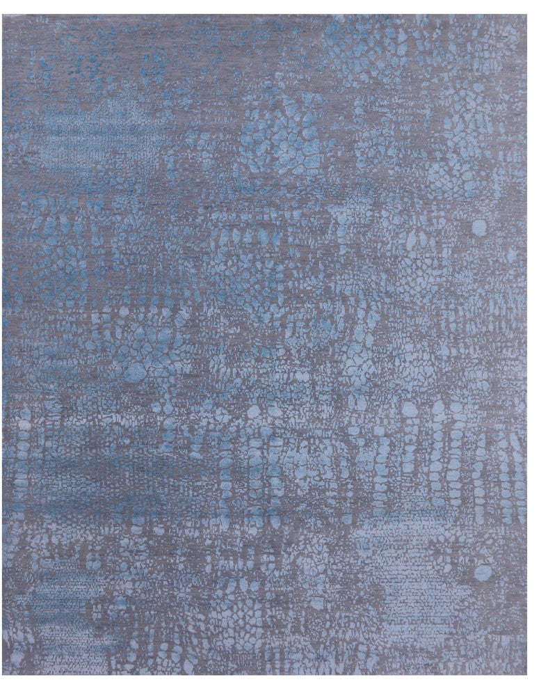 Contemporary Handmade Wool and Silk Rug 8' 0" X 9' 10" Q6694