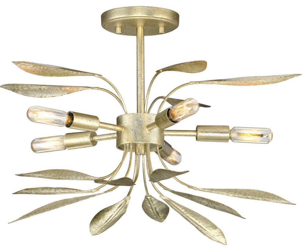 Mariposa 5-Light Gilded Silver Luxe Hanging Pendant Light