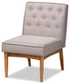 Riordan Mid-Century Modern Gray Fabric Walnut Brown Finished Wood Dining Chair