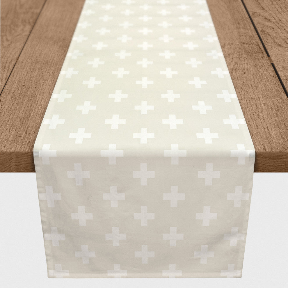 Swiss Cross Pattern 16x72 Poly Twill Table Runner