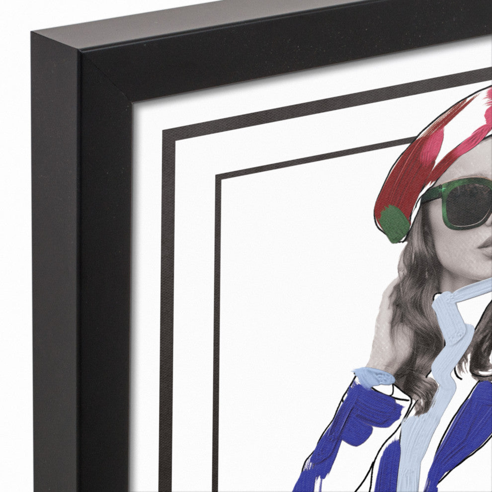 Fashion Illustration 11x14 Black Framed Canvas