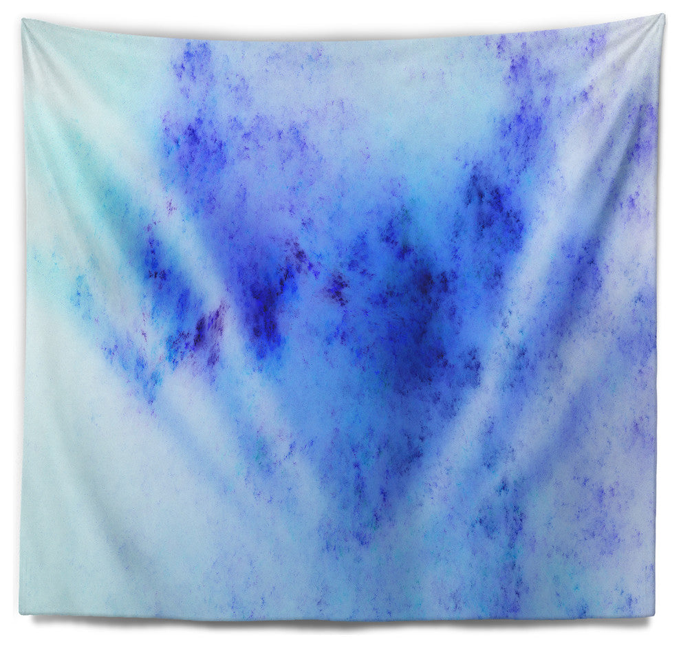 Light Blue Starry Fractal Sky Abstract Wall Tapestry, 39"x32"