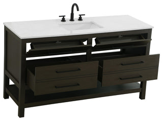 Home Living 60" Single Bathroom Vanity, Mocha Brown