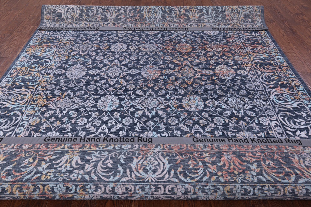 Persian Wool and Silk Hand Knotted Rug 8' 0" X 10' 0" Q8705