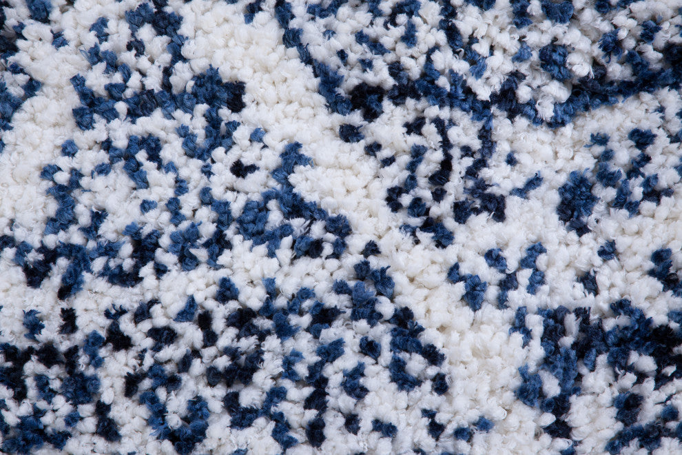 Oasis Delphine Royal Blue and White Polyester Area Rug