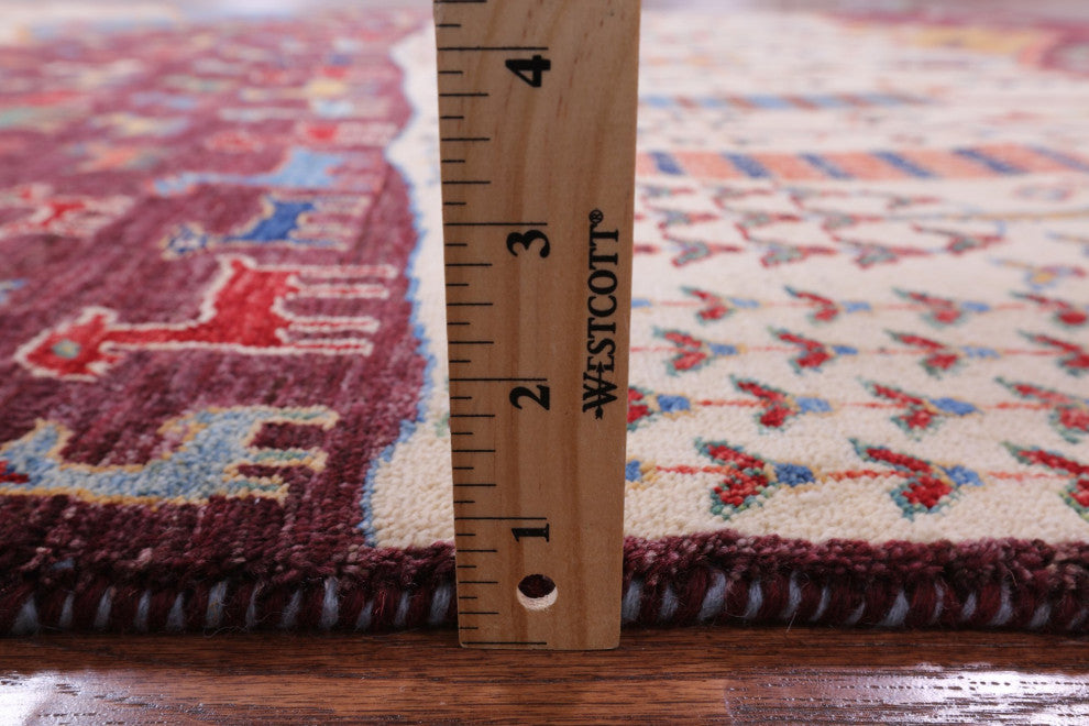 5' 8" X 8' 4" Hand-Knotted Tribal Persian Gabbeh Wool Rug Q5872