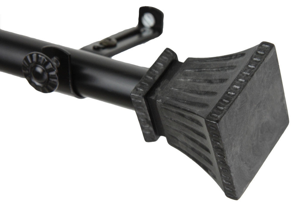 Aldo 13/16" 5-Sided Bay Window Curtain Rod, Black