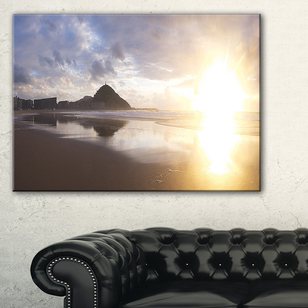 "Sunset at Donostia Beach" Canvas Print