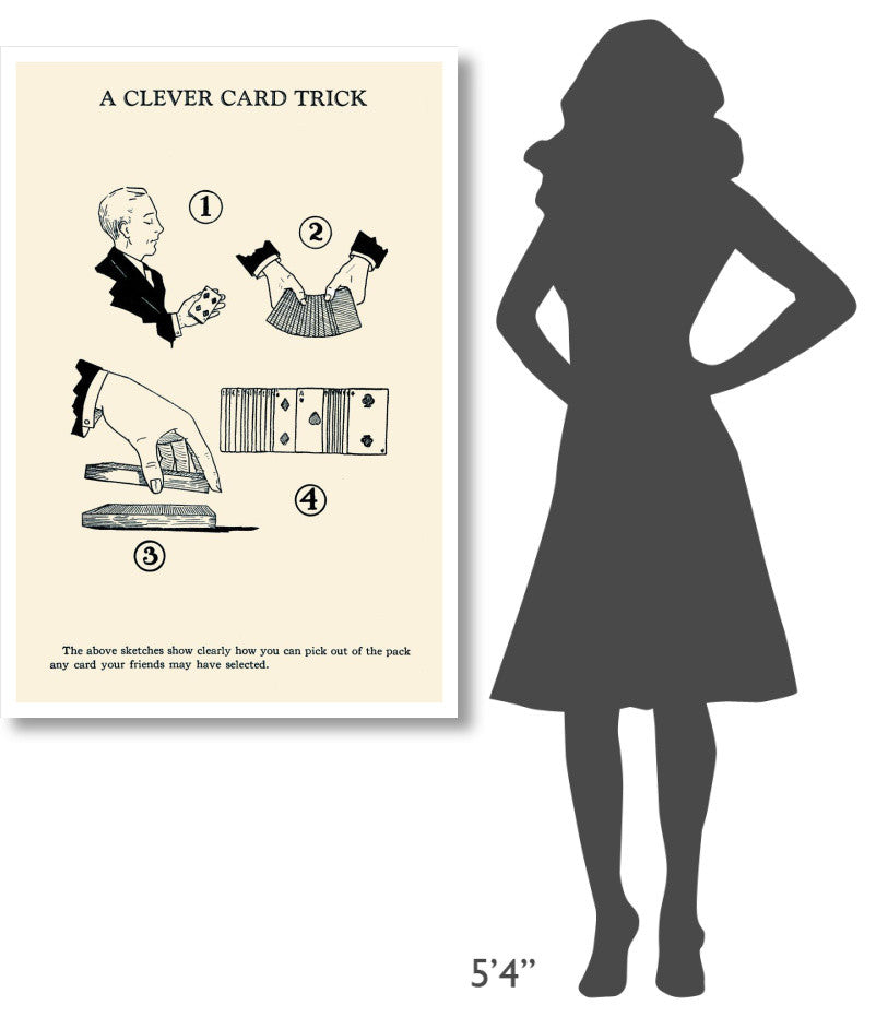 "A Clever Card Trick" Digital Paper Print by Retromagic, 31"x46"