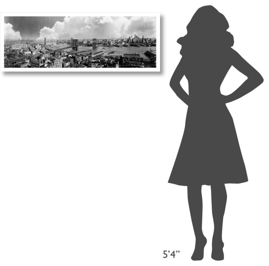 "Brooklyn Bridge, 1939" Digital Paper Print by Irving Underhill, 42"x16"