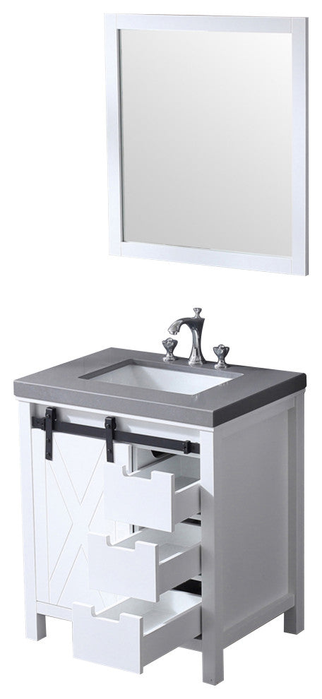 Marsyas Transitional White 30" Single Sink Vanity Set