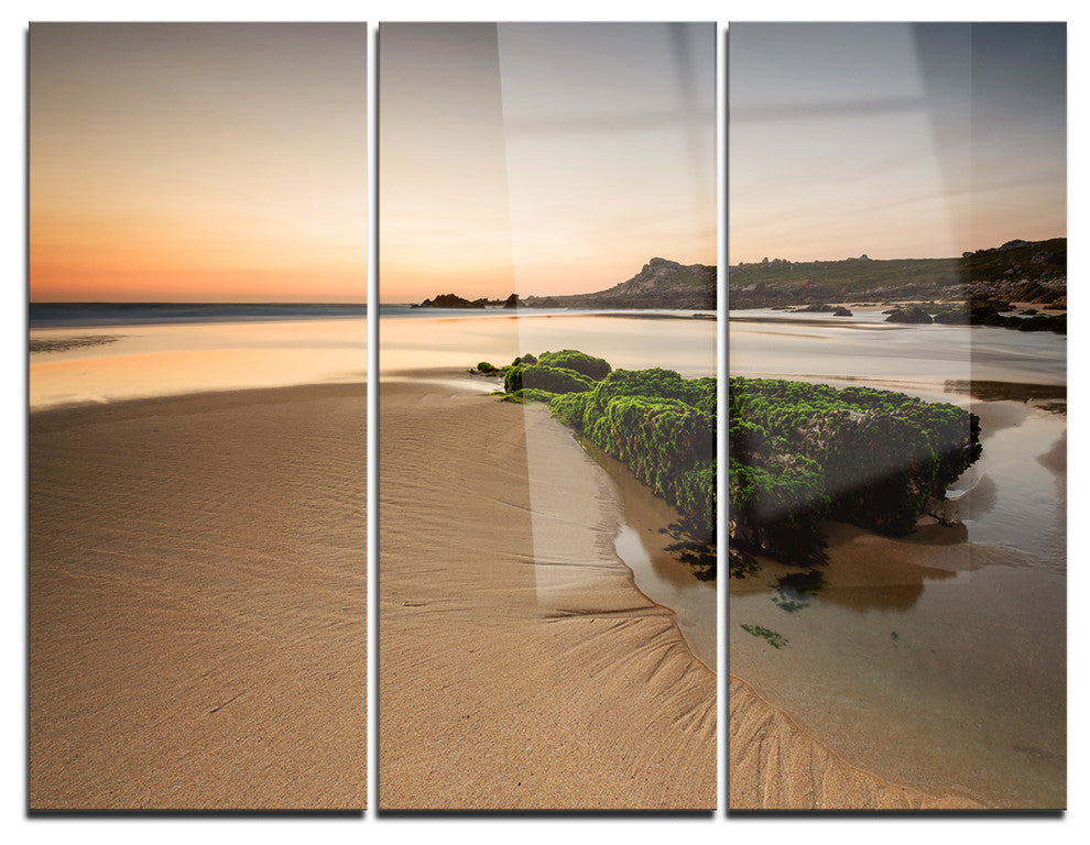 "Beach at Sunset in Spain" Photography Metal Wall Art, 3 Panels, 36"x28"