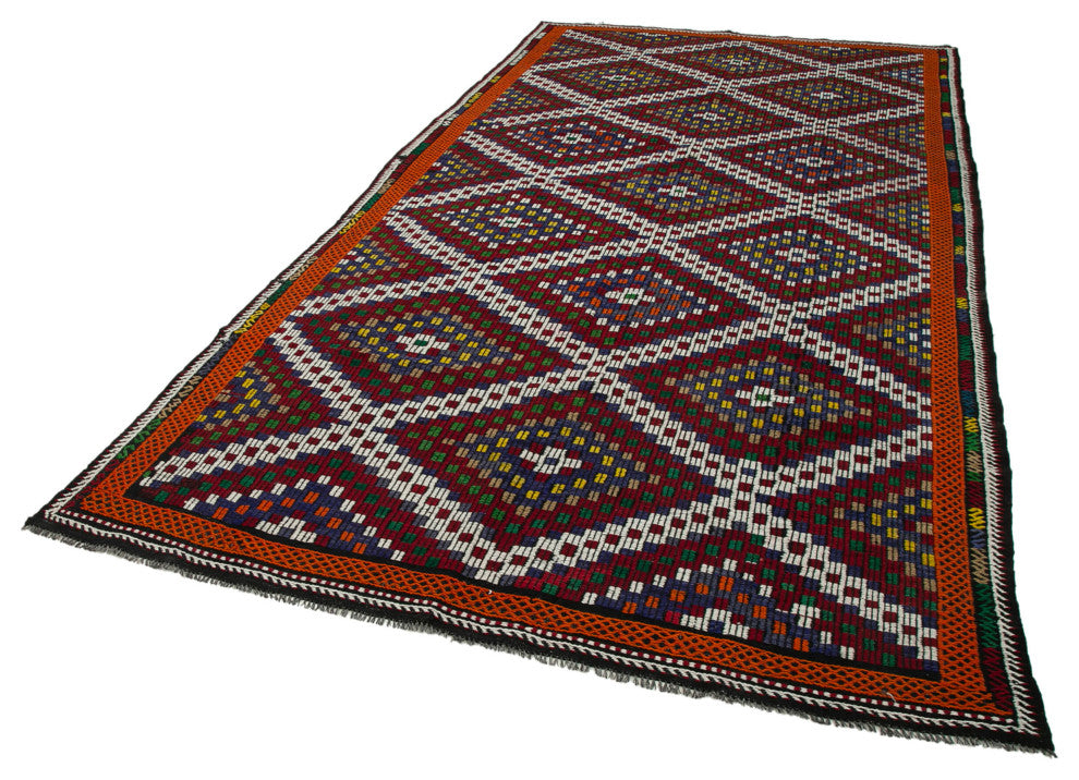Rug N Carpet - Handwoven Anatolian 6' 3'' x 12' 1'' Vintage Wool Kilim Rug