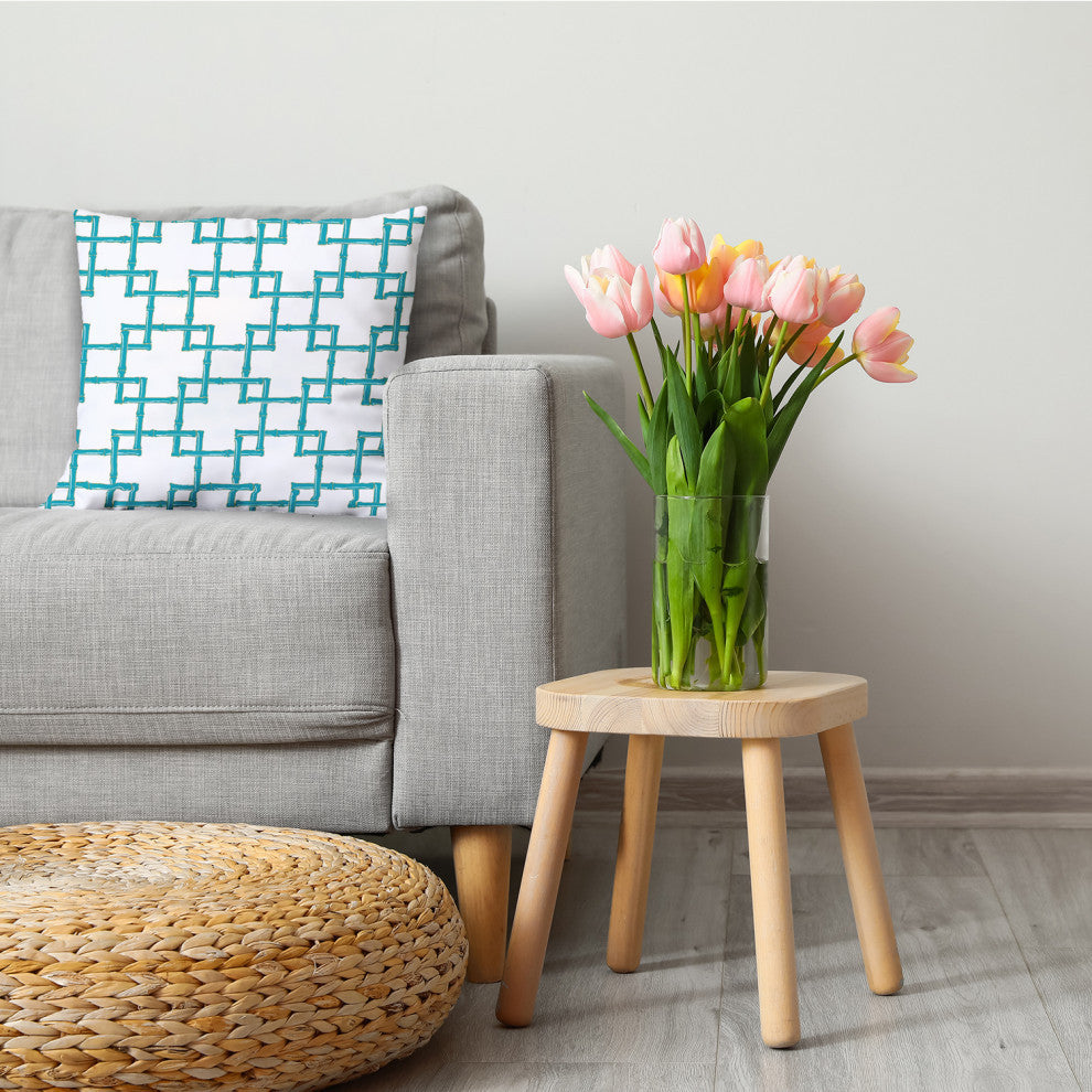 Bamboo Decorative Throw Pillow, Explorer Blue, 18"x18"