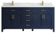 Cambridge 72 Double Sink Bath Vanity in Hale Navy Blue 2" Calacatta Nuvo