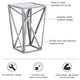 Zee Silver Angular Mirror Accent Table, Gold, Silver