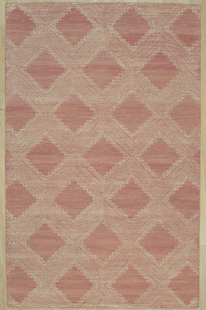 Hand-Tufted Wool Pink Contemporary Spring 2020 Rug, 5'x8'