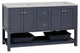 Lakeshore 60" Double Bathroom Vanity, Marine Gray, Engineered Carrara