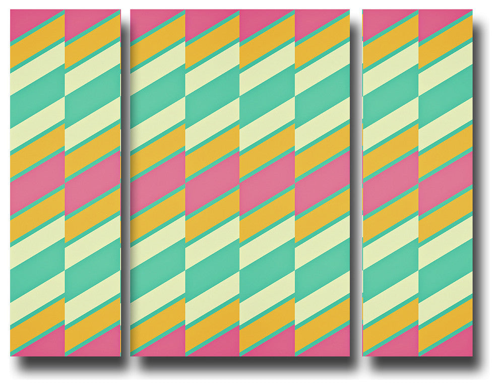 Geometric Study XVII Canvas Wall Art, 3-Piece Set