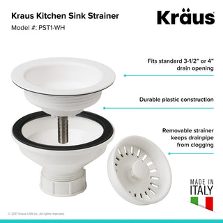 Kitchen Sink Strainer, White