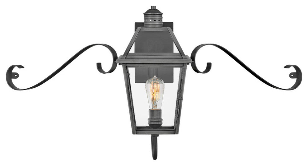Hinkley Nouvelle Medium Wall Mount Lantern, Blackened Brass