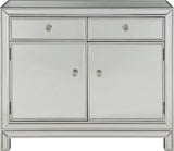 Sleek Silver 2-Drawer Modern Nightstand