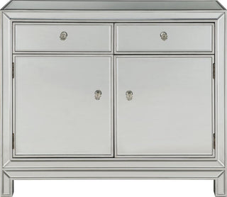 Sleek Silver 2-Drawer Modern Nightstand