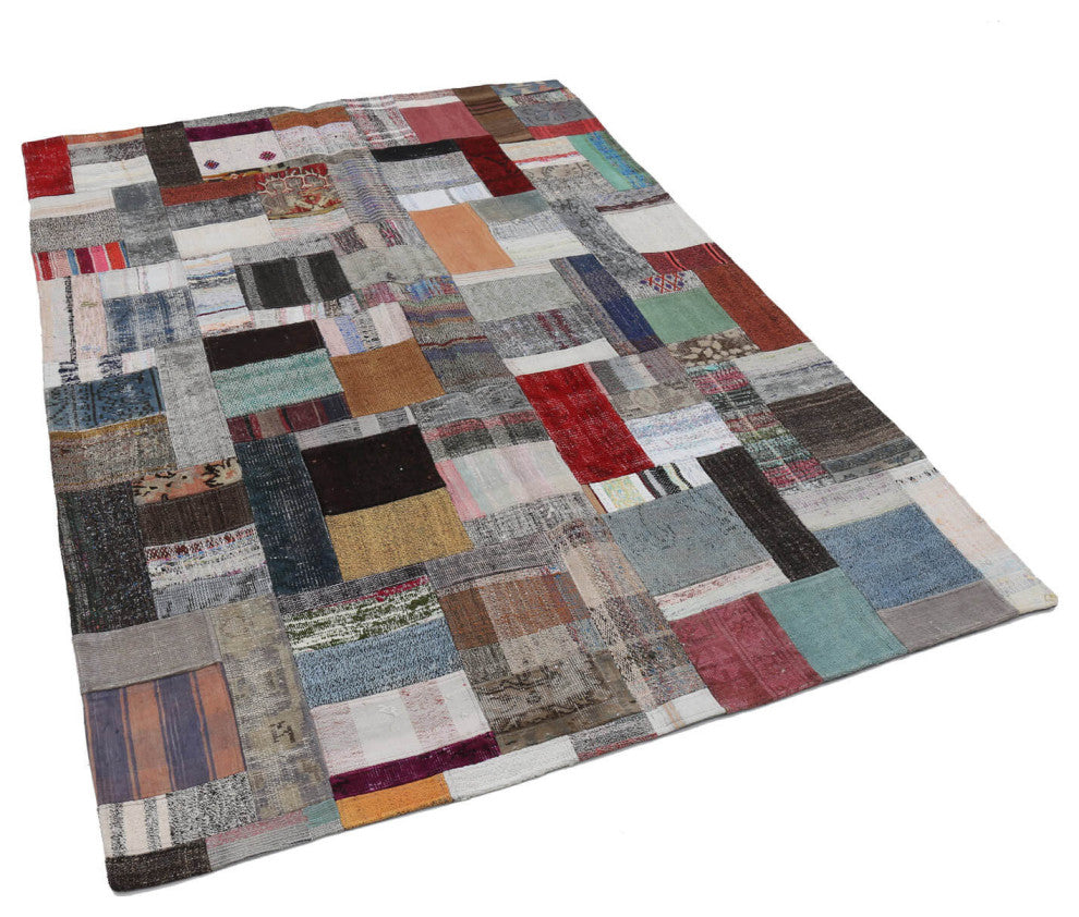 Rug N Carpet - Handmade Anatolian 5' 7'' x 7' 10'' Vintage Patchwork Kilim Rug