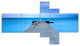 Broken Concrete Jetty, Seascape Canvas Art Print, 60"x32", 5 panels