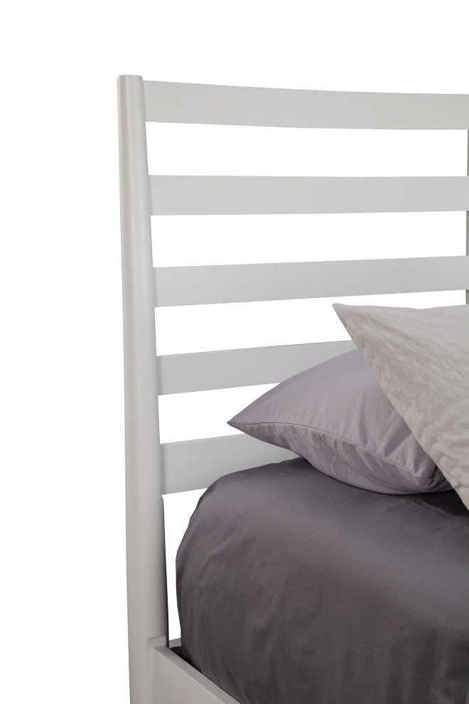 Flynn Retro Bed With Slat Back Headboard, White, Queen