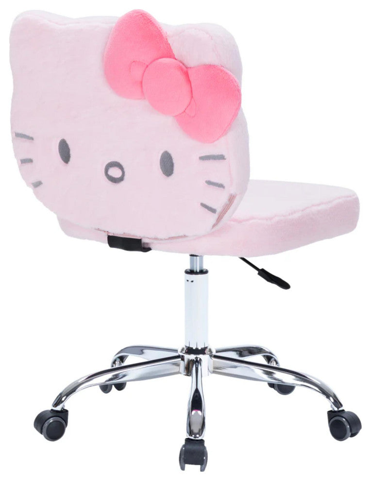 Teddy Fur Swivel Vanity Chair, White