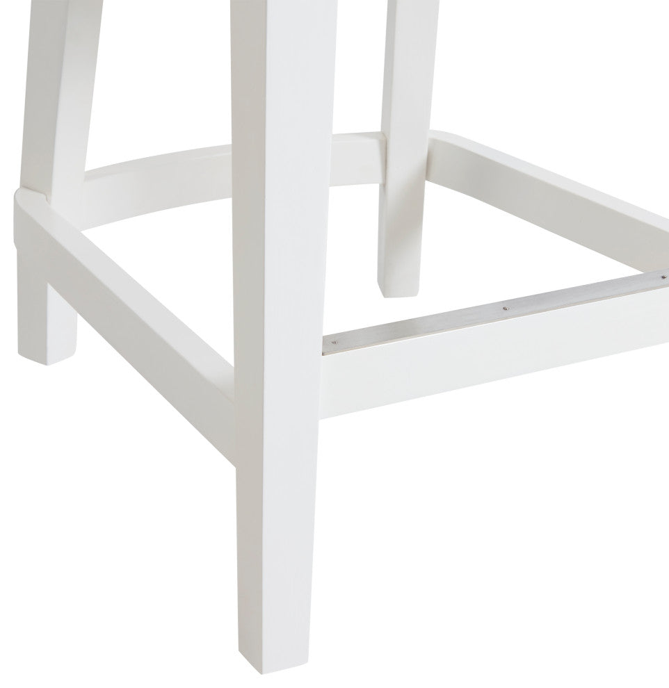 Ellie Bar Stool With Back, White, Counter Height