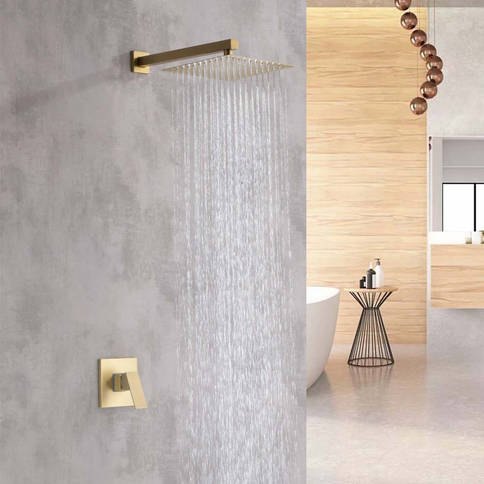 Givingtree Shower System, Bathroom 10 In Rain With Shower Set,Gold