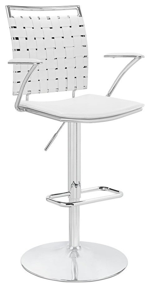 Modern Contemporary Dining Kitchen Adjustable Bar Stool White