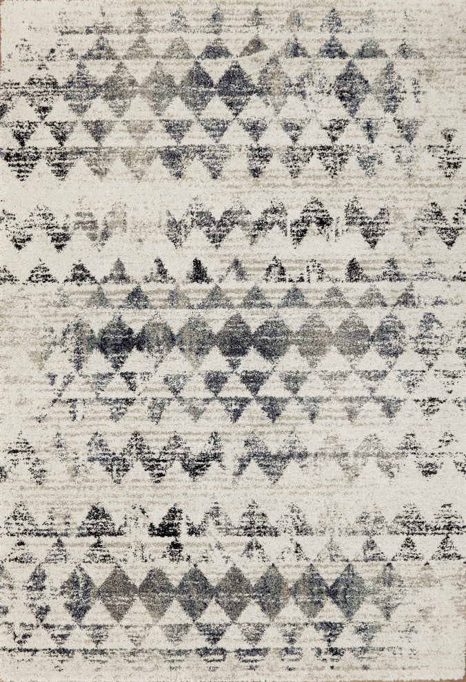 Mehari 23180-6151 Area Rug, Ivory And Teal, 2''x3''11"